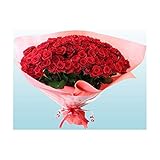 ［ビズフラワー］国産バラ100本　花束 赤
