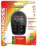 Uniross 9v Charger + 1 x PP3 / 9v Multi Usage Long Life Battery