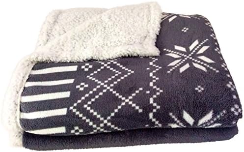 Cambridge Classics Microsherpa 50 X 60 Argyle Snowflake Throw Blanket