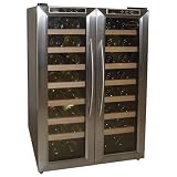 Vinotemp VT-32TEDS Thermo-Electric Digital Dual-Zone 32-Bottle Wine Chiller, Black and Stainless