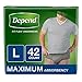 Depend FIT-FLEX Incontinence Underwear for Men, Maximum Absorbency, L, Gray, 42 Count (Packaging May Vary)