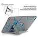 TOPSKY Compatible with iPad Air 2 Case, iPad A1566/A1567 Kids Proof Case, Heavy Duty Shockproof Rugged Armor Defender Kickstand Protective Cover Case for iPad Air 2 Grey Blue