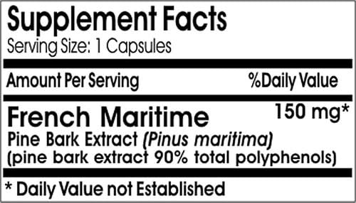 French Maritime Pine Bark Extract 150mg 180 Capsules (2 Bottles)