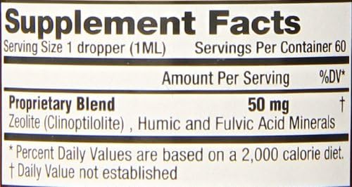 Humineral Raw Zeolite Detox Mineral Supplement, 2 Fluid Ounce