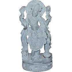Hindu Religious Statues Stone Carving Lord Vishnu 2.5 x 1.75 x 5.25 inches(sos108)