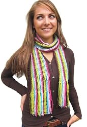 Honest Handmade Cotton Scarf - Festive Winter (100% Crocheted By Hand, Extra ...