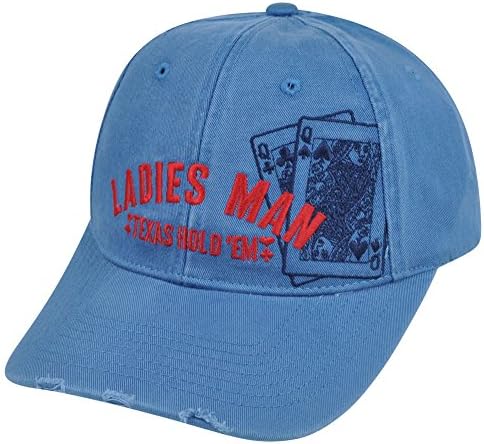 Ladies Man Texas Hold Em World Poker Tour Distressed Cards Gambling Rips Hat Cap