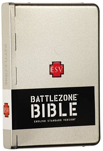 ESV BattleZone Bible, Brushed Metal, Cross Design