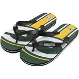 NFL Green Bay Packers Youth Big Logo Flip Flops - Green (Large)