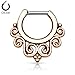 Lobal Domination 1pc Tribal Swirls Design Septum Clicker 316L Surgical Steel 14g or 16g Nose Ring