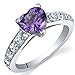 Dazzling Love 1.00 Carats Amethyst Ring in Sterling Silver Rhodium Nickel Finish Sizes 5 to 9