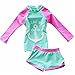 Baby Girls Kids Toddler Long Sleeve Swimsuit Rash Guard UPF 50+ UV 3-4 Years Green