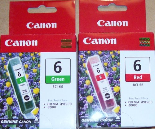Canon BCI-6G (Green) and BCI-6R (Red) Twinpack 1ea for Pixma iP8500 and i9900