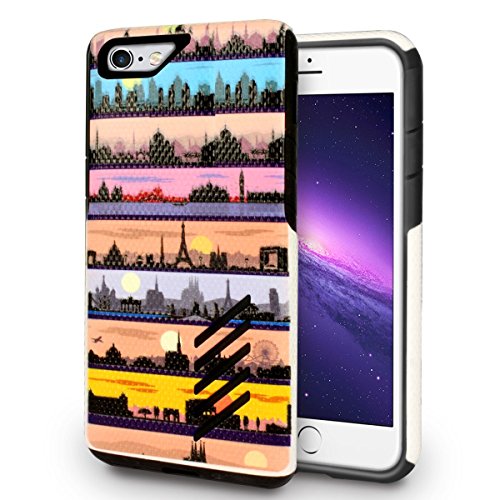 iPhone 7 Case, Orzly Grip-Pro Case for iPhone 7 (4.7 inch Model) - Durable & Light-Weight Twin Layer Protective Case - Iconic Skylines