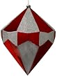 Giant 18" Red & Silver Glitter Diamond Commercial Christmas Ornament Decoration