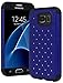 Galaxy S7 Case, Bastex Heavy Duty Slim Fit Hybrid Rubber Silicone Cover with Bling Rhinestone Premium Dual Shock Phone Case for Samsung Galaxy S7 (Blue)