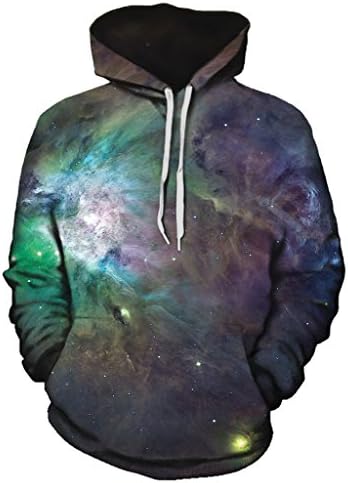 Gratefully Dyed Galactic Green Galaxy Hoodie - Premium All Over Print Graphics - X-Large