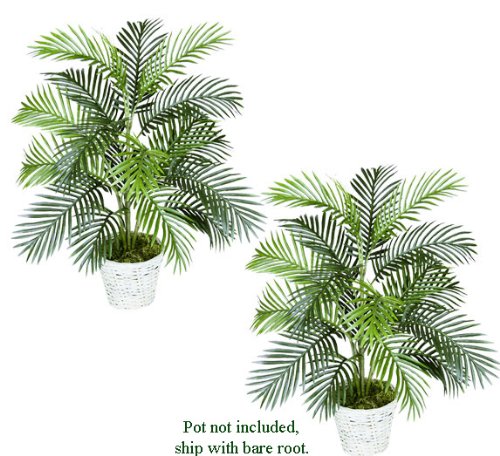 TWO 3′ Artificial Areca Palm Trees