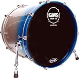 GMS Special Edition Bass Drum, 18X22 Silver/Blue Sparkle Fade