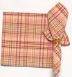 Durable Hand Woven 100% Cotton Pink Plaid Napkins 22x22 Inches Set of 12