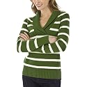 Merona® Women's Shawl Collar Sweater - Green Stripe
