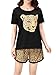 VENTELAN Women's Cute Summer Leopard Pajama Set Sleepwear Nighty