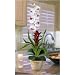 C. Alan 1021-WH Single Star Bromeliad-Orchid Combo Silk Orchid Arrangement