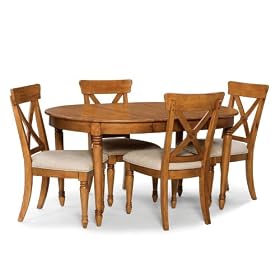 5 Pc Ponderosa Dining Table with Leaf and 4 Chairs by Home Styles