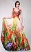 #56382 Printed Satin Pleated Pageant Evening Gown