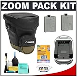 Canon Zoom Pack 1000 Holster Case + (2) LP-E5 Batteries + Charger + Accesso ....