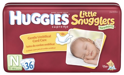 Huggies Supreme Little Snugglers Diapers, Newborn, 36-Count Box (Pack of 2), 72 Diapers