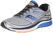 Saucony Men's Guide 9 Running Shoe, Grey/Blue/Orange, 7.5 M US
