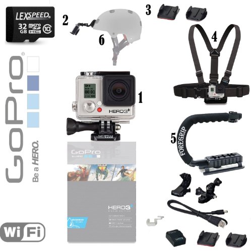 reviews GoPro HERO3+ 10MP Full HD 1080p 60 fps Built-In Wi-Fi Waterproof Wearable Camera Silver Edition (Skate Bundle v2)