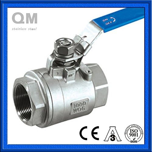SS304 Ball Valve 1 1/2 Inch Sanitary Two Piece Ball Valve Female WOG1000