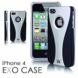 CaseCrown iPhone 4 Exo Polycarbonate Slim Fit Case - Silver/Black (Fits AT& ....