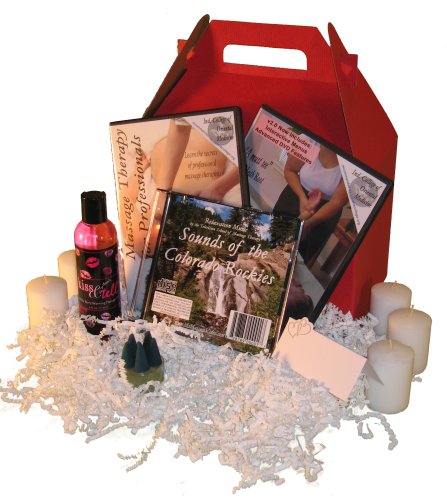 Father's Day Massage Gift Basket: Basic Massage DVD, Professional Massage DVD, Oil, Relaxation Music (2 DVD/1 Oil/1 CD)
