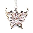 Cell Phone Mobile Camera Charm Strap Clear Diamond Butterfly