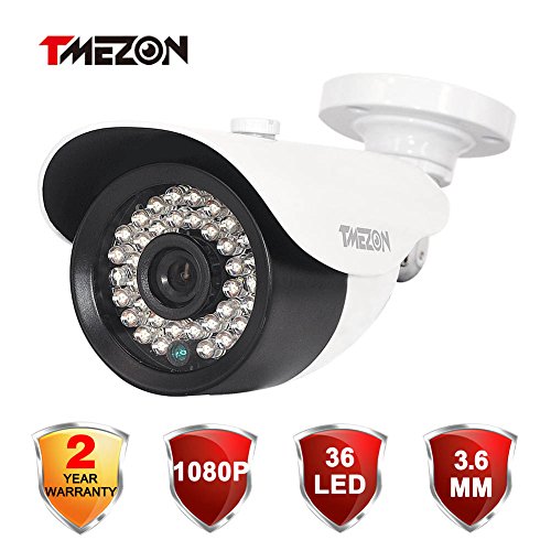 TMEZON 1/2.9" 2.0 Megapixel 1080P HDCVI Bullet Security Camera Surveillance Outdoor Water-proof 3.6mm Fixed Lens 36 IR Leds Color HD-CVI MUST be used with CVI DVR