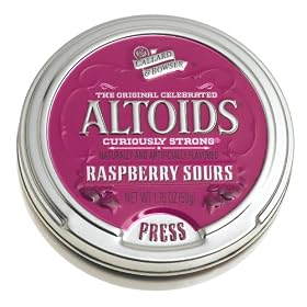 Altoids Curiously Strong Raspberry Sour Candy, 1.76-Ounce Tins (Pack of 16)