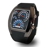 parallel time LED エルイーディー　デジタル腕時計　スピードメーター　ブラック