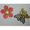 2-er Set Schmetterling Blume Bl�te B�GELBILD Aufkleber AUFN�HER APPLIKATION Sticker