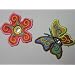 2-er Set Schmetterling Blume Bl�te B�GELBILD Aufkleber AUFN�HER APPLIKATION Sticker