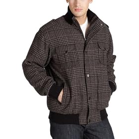 Sean John Mens Houndstooth Wool Coat by Sean John