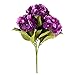 Purple Hydrangea Silk Flowers 5 Heads SOLEDI Artificial Flower Arrangements Bunch Bridal Bouquet Wedding Party Garden Home Decor