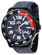 Adee Kaye #AK2229-MIPB Men's Black Plated Oversized Acrylic Sports Watch