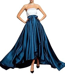 A-line Strapless Fall Colorblocking Prom Dress 
