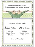 3D 2 Peas In A Pod Girls Twins Birth Announcements - Set of 20