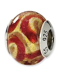 Sterling Silver Yellow/Gold/Red Italian Murano Charm Bead Fits Pandora Chamilia Biagi Bracelet