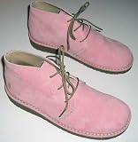 Hush Puppies sonny snr Womens pink suede leather lace up desert boots.