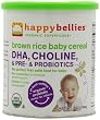 Happy Bellies Organic Baby Cereals with DHA Plus Pre and Probiotics, Brown Rice, 7-Ounce Canisters (Pack of 6)